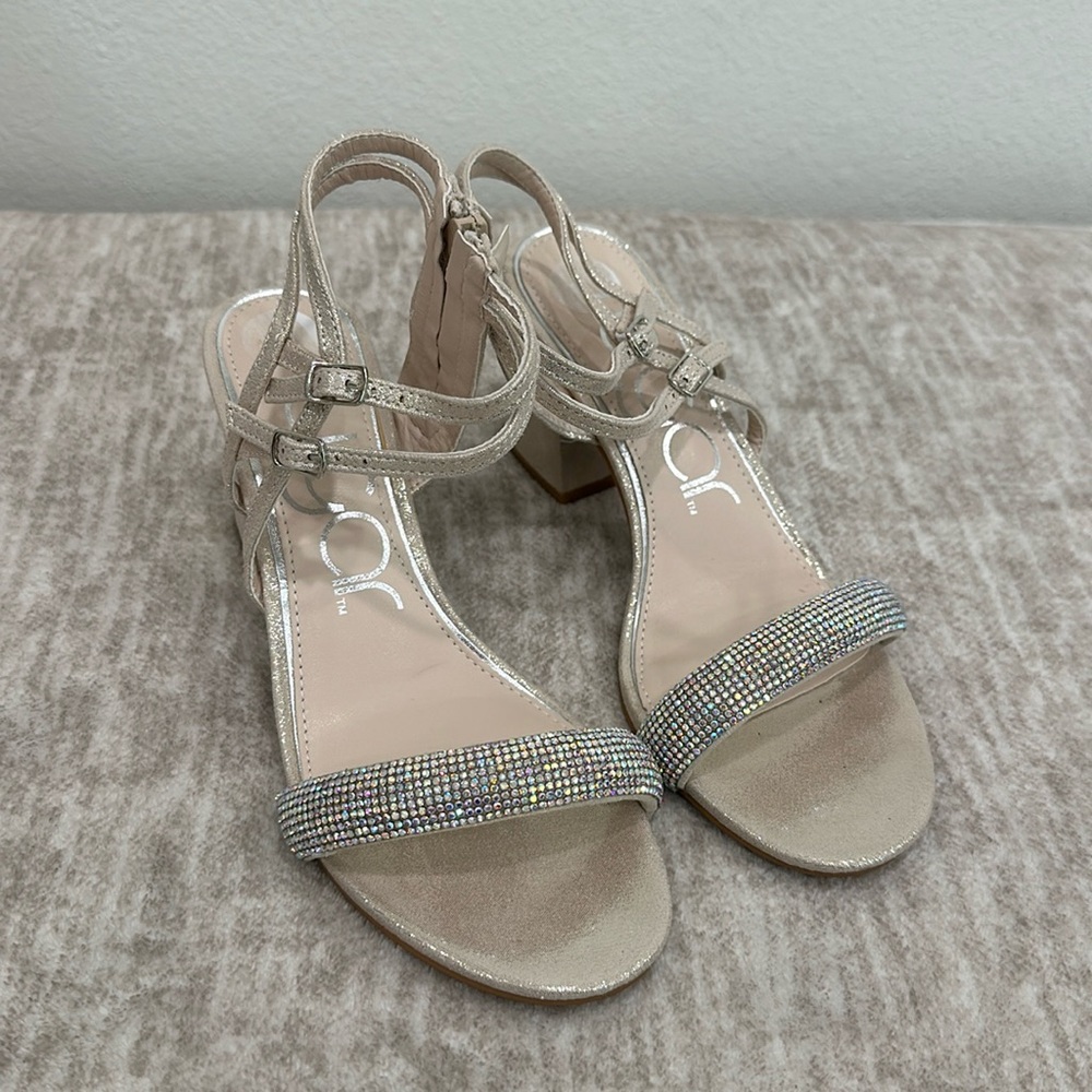 Champagne/Soft Gold embellished heels